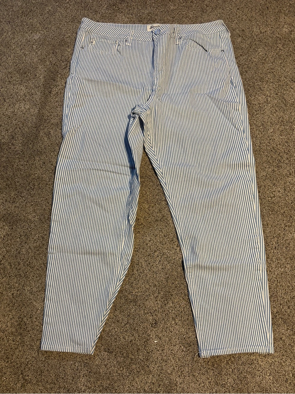 ⭐️Seven7 Blue and White Striped Women's Jeans